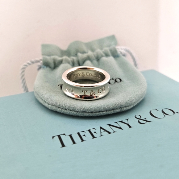 Tiffany & Co. 1837 Silver Ring In Medium Width Size 5.5 - Picture 1 of 13